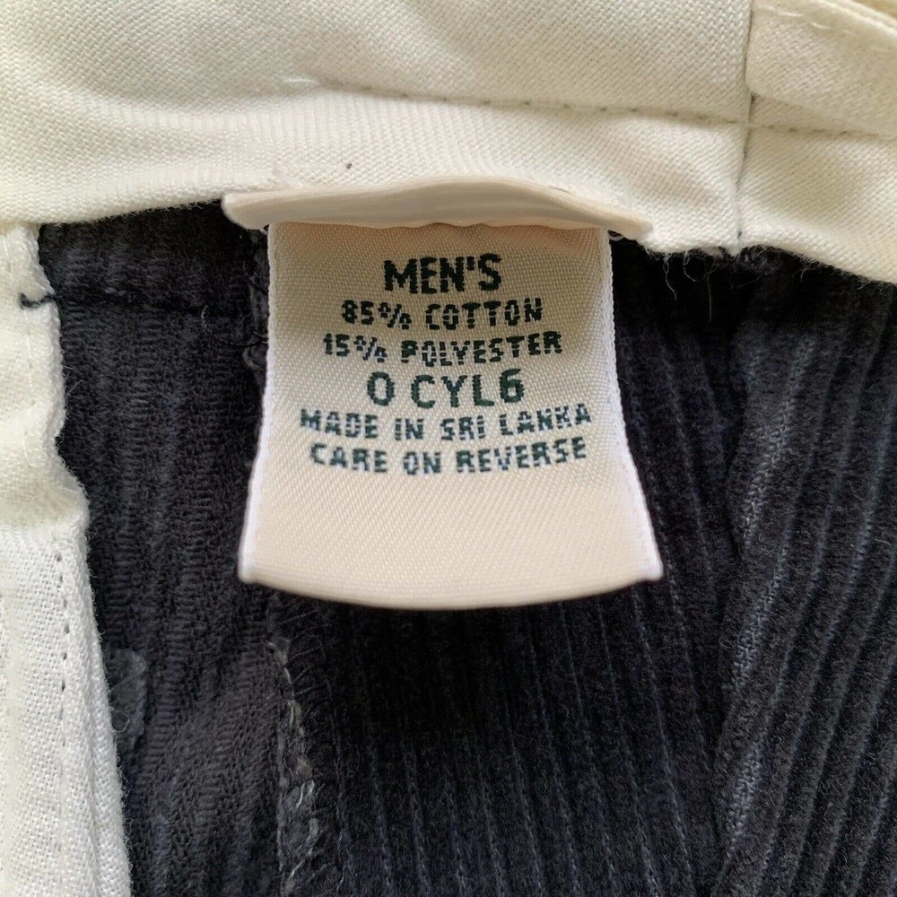 LL Bean Mens 38X34 (37X31.5) Corduroy Blue Navy Pants Pleated Outdoor High Rise - Picture 10 of 12